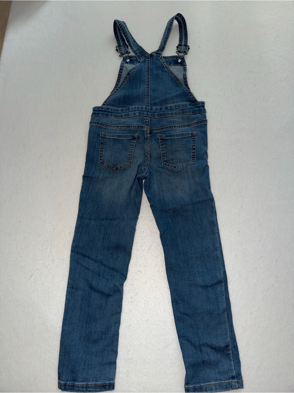 Youth Dark Blue Denim Overalls with Adjustable Straps - Picture 3 of 5